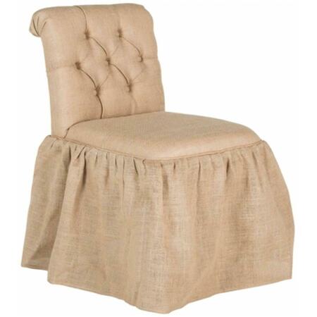 SAFAVIEH Allie Vanity Accent Chair- Beige - 31.9 x 23.6 x 19.7 in. MCR4201B